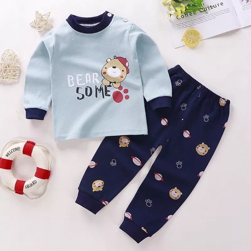 Hansen Gallery  COD Setelan Baju Tidur Anak Baju Jumper Pyama Anak Korea Import HG 018