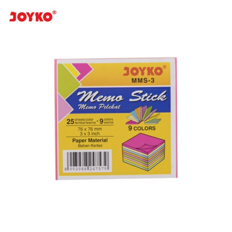 

Sticky Notes/Memo Stick/Memo Pelekat 9 warna - JOYKO MMS-3