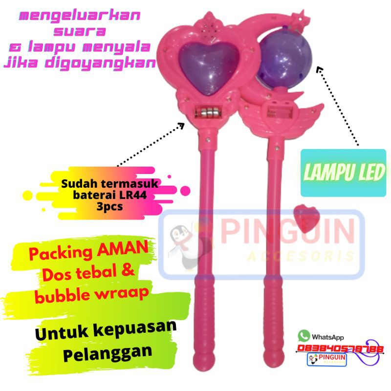 Mainan anak perempuan mainan tongkat peri tongkat ajaib led
