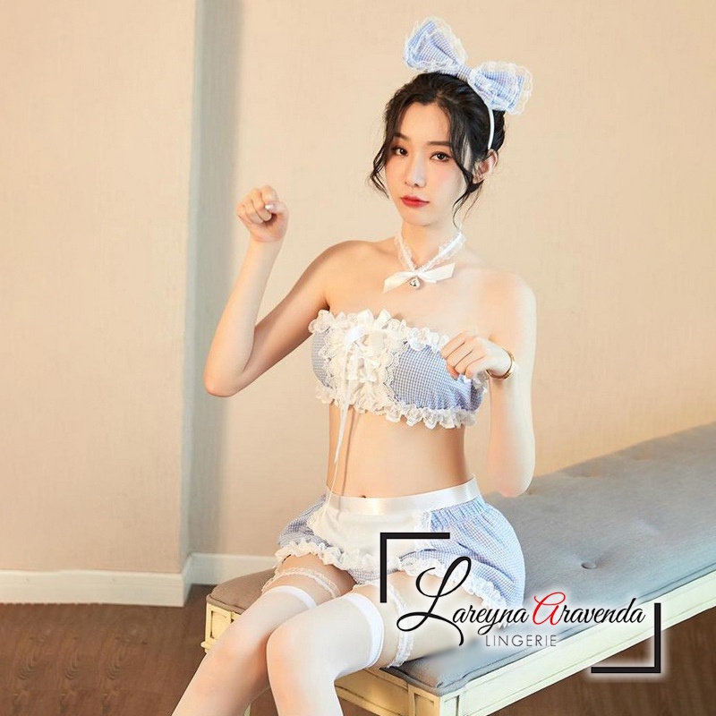 Set Lingerie + CD + Bando Seksi Model Costume Maid Eropa Deluxe LG432