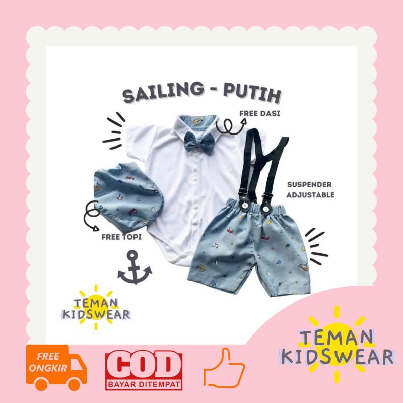 Suspender Set Anak Bayi Setelan Romper