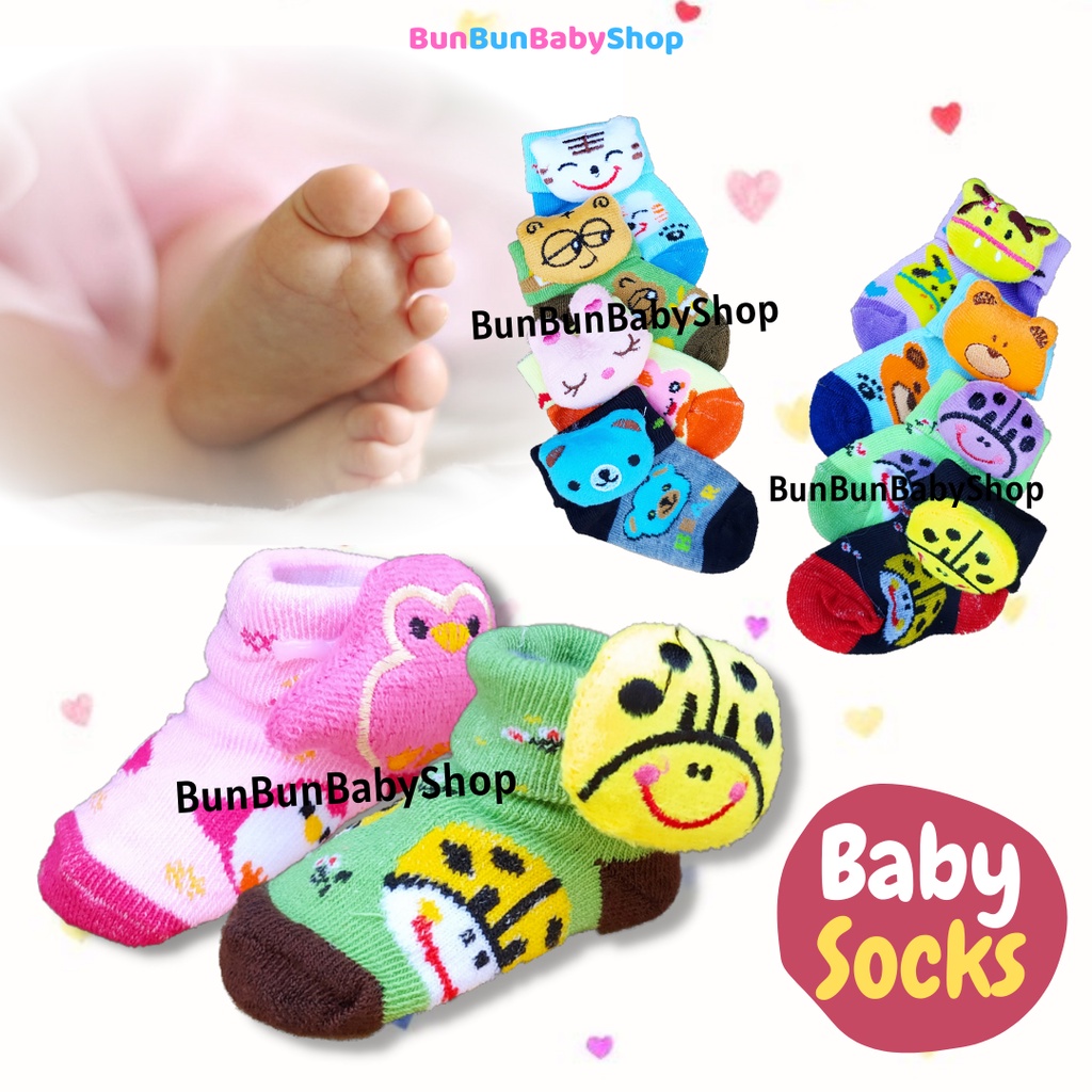 Kaos Kaki Bayi Boneka 3D Samping Perlengkapan Lahir Baby Newborn Lucu Murah Perempuan Laki New Born Anak Karakter Panjang Cewek Cowok Halus Motif