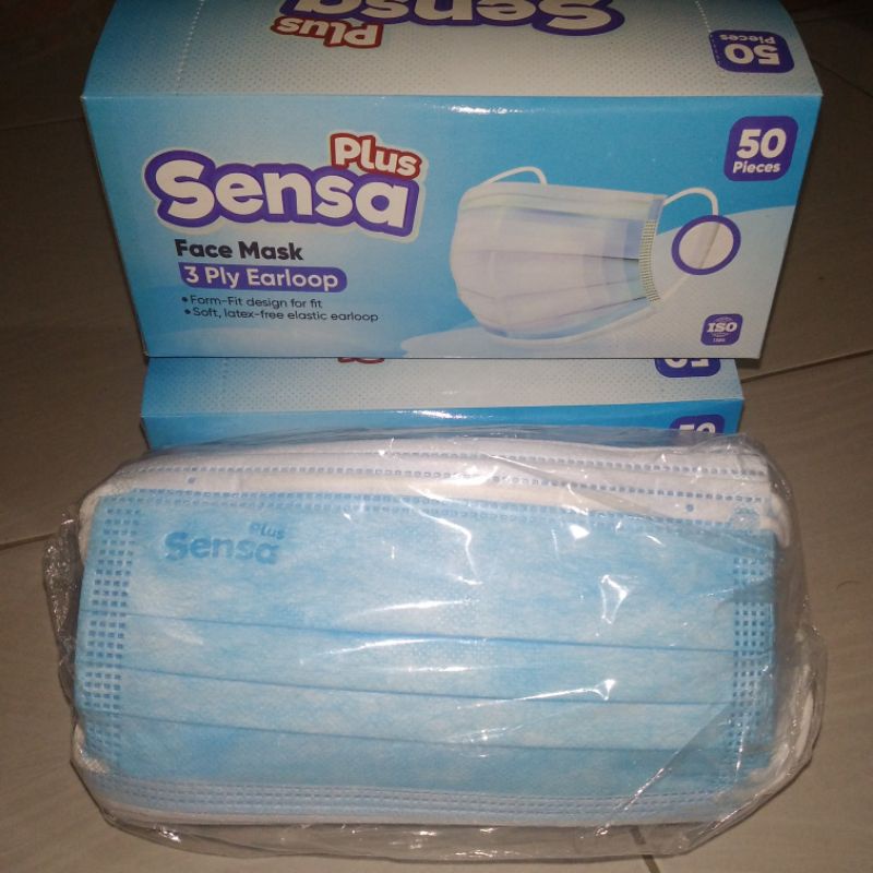 Masker sensa plus isi50 earlop warna biru/blue