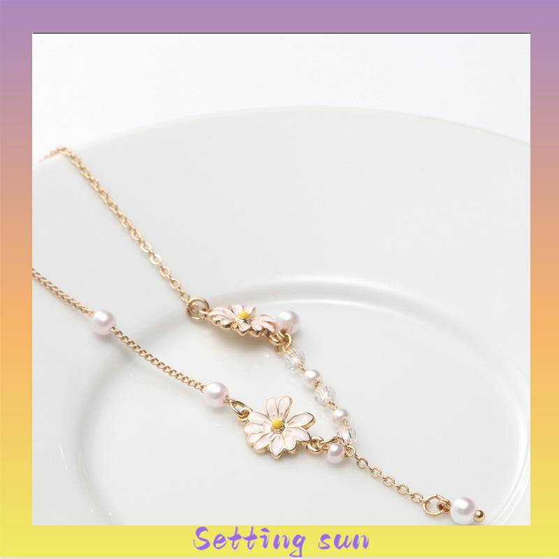 Personalized Anggrek Bunga Daisy Kalung Bunga Kupu-kupu Rantai Klavikula Serbaguna Feminin TN