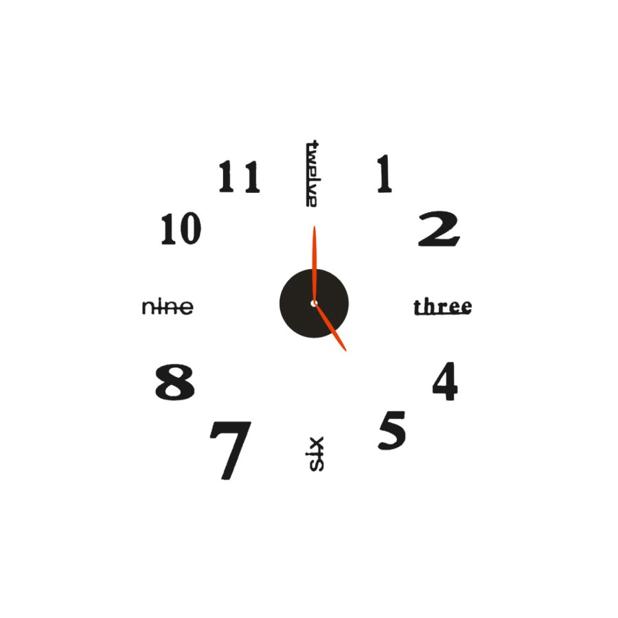 Jam Dinding Tempel Tembok Unik Diy Analog 3D Dekorasi Ruangan 3 Model- BN-7