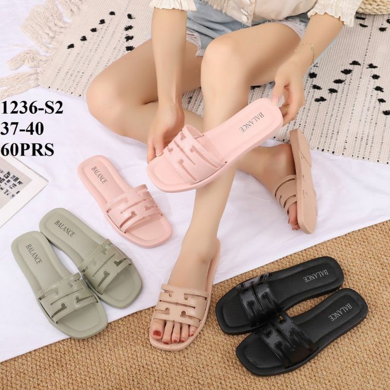 Sandal Anti Air Sandal Jelly Slop Wanita Balance 1236 Awet Terbaru