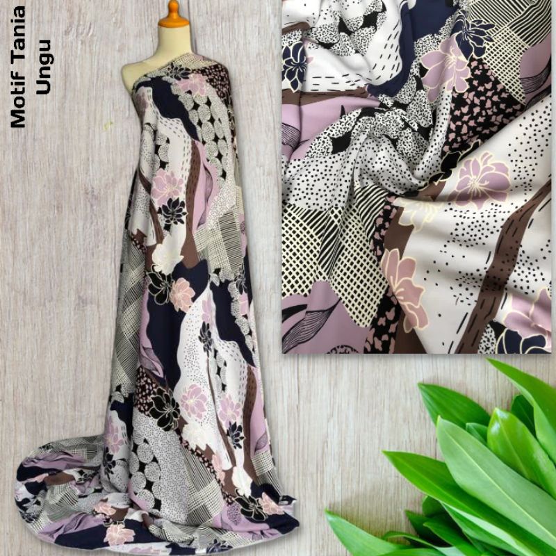 Kain Motif PradaCrepe Tania harga per setengah meter