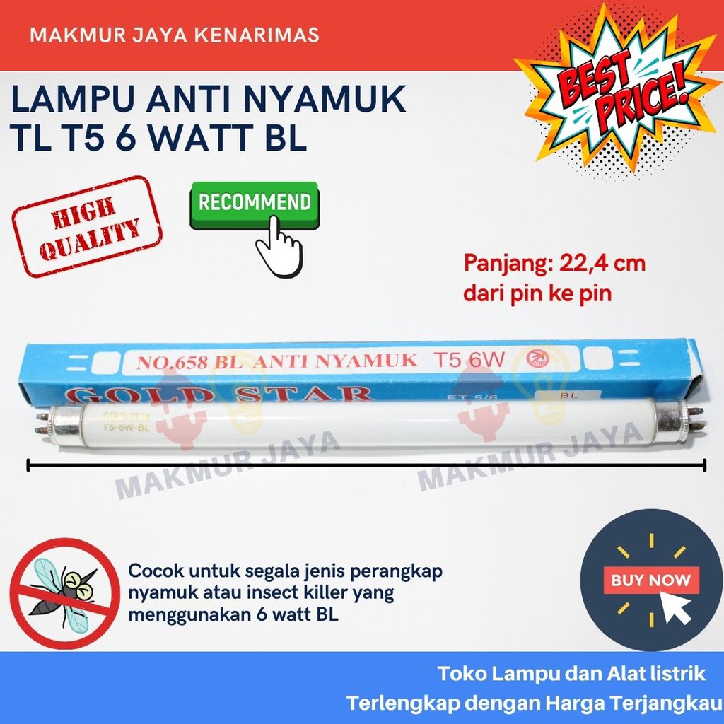 Lampu Nyamuk 6watt BL/Refil Lampu TL T5 Nyamuk 6W/Lampu nyamuk murah