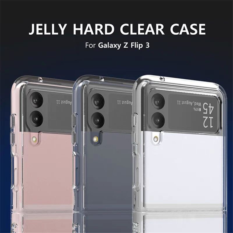 Clear Case Bening Samsung Galaxy Z Flip 5 Flip 4 5G Z Flip 3 Flip 2 Flip 1 High Premium Transparan Hard Case Anti Kuning