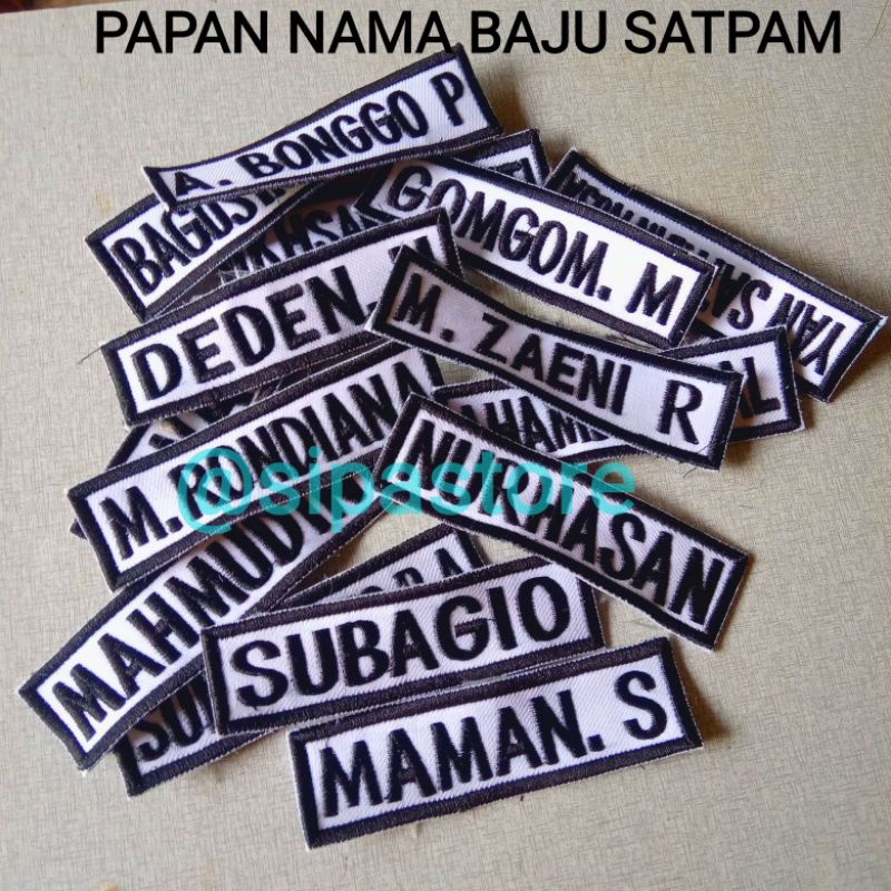 Jual BET NAMA SATPAM | SECURITY BORDIR DAN NAMA SEKOLAH | Shopee Indonesia