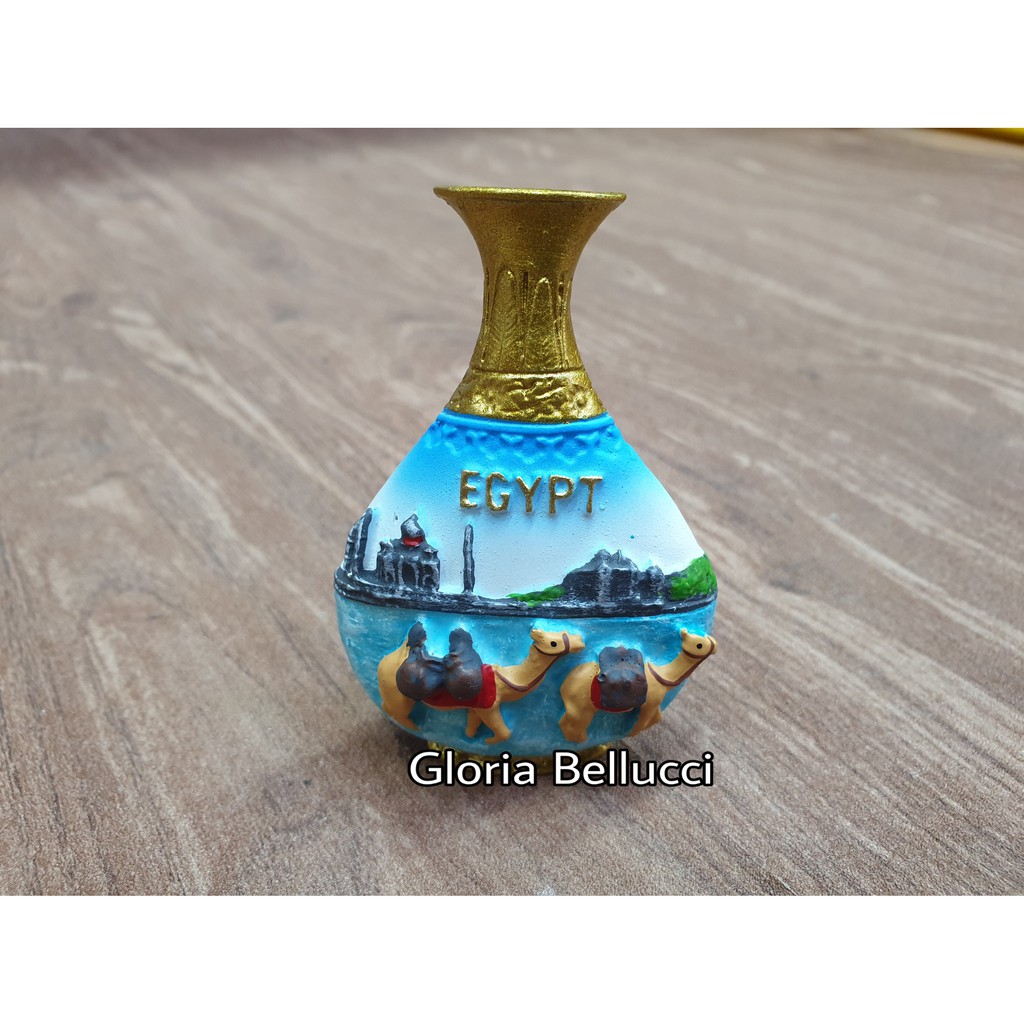 souvenir oleh2 tempelan magnet kulkas egypt negara mesir guci onta