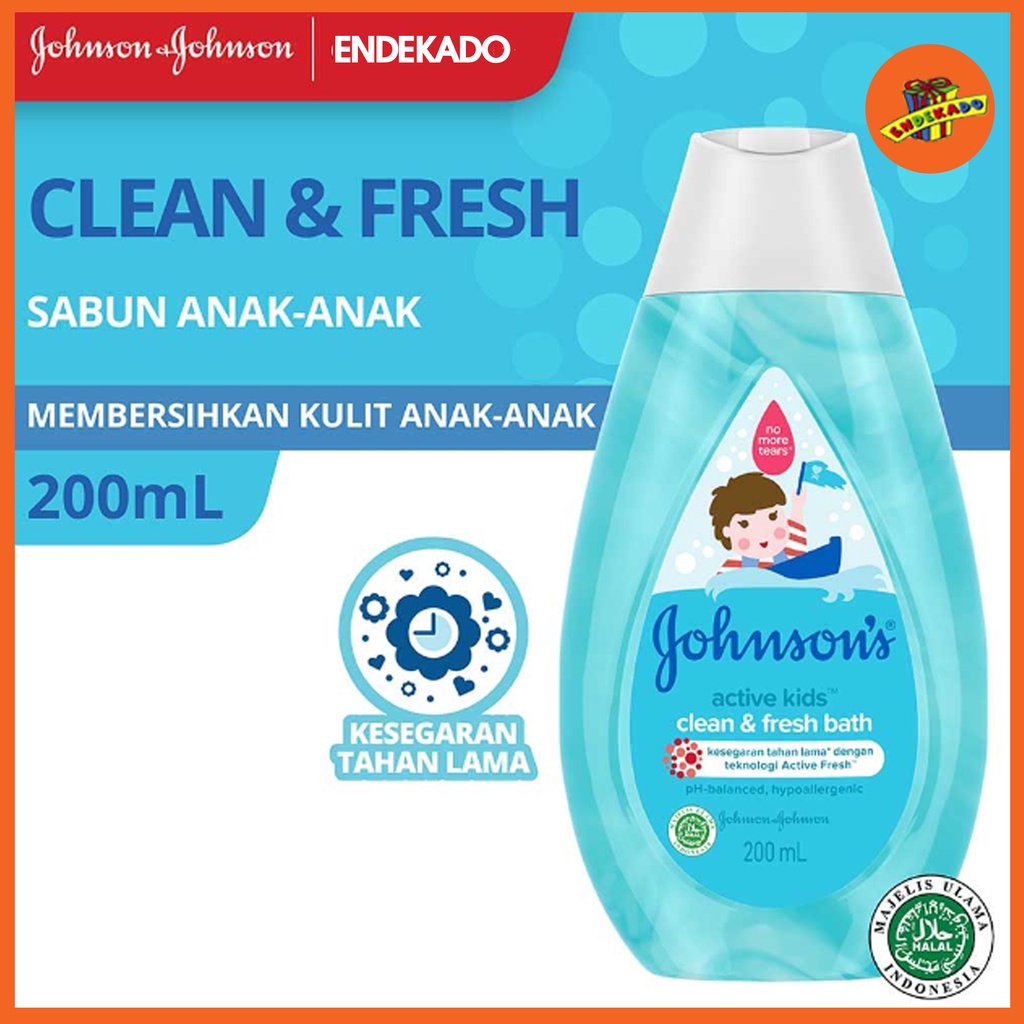 MAKASSAR! JOHNSON'S ACTIVE KIDS CLEAN FRESH BATH 200ML - Sabun Bayi