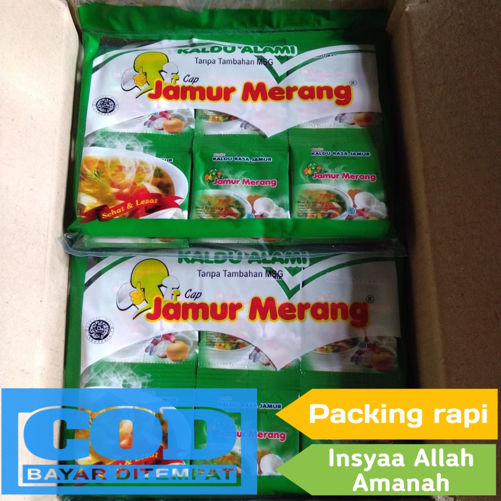 

Kaldu Alami Jamur Merang Non Msg Rasa Original 1 Dus isi 300 sachet (Pengganti Micin)