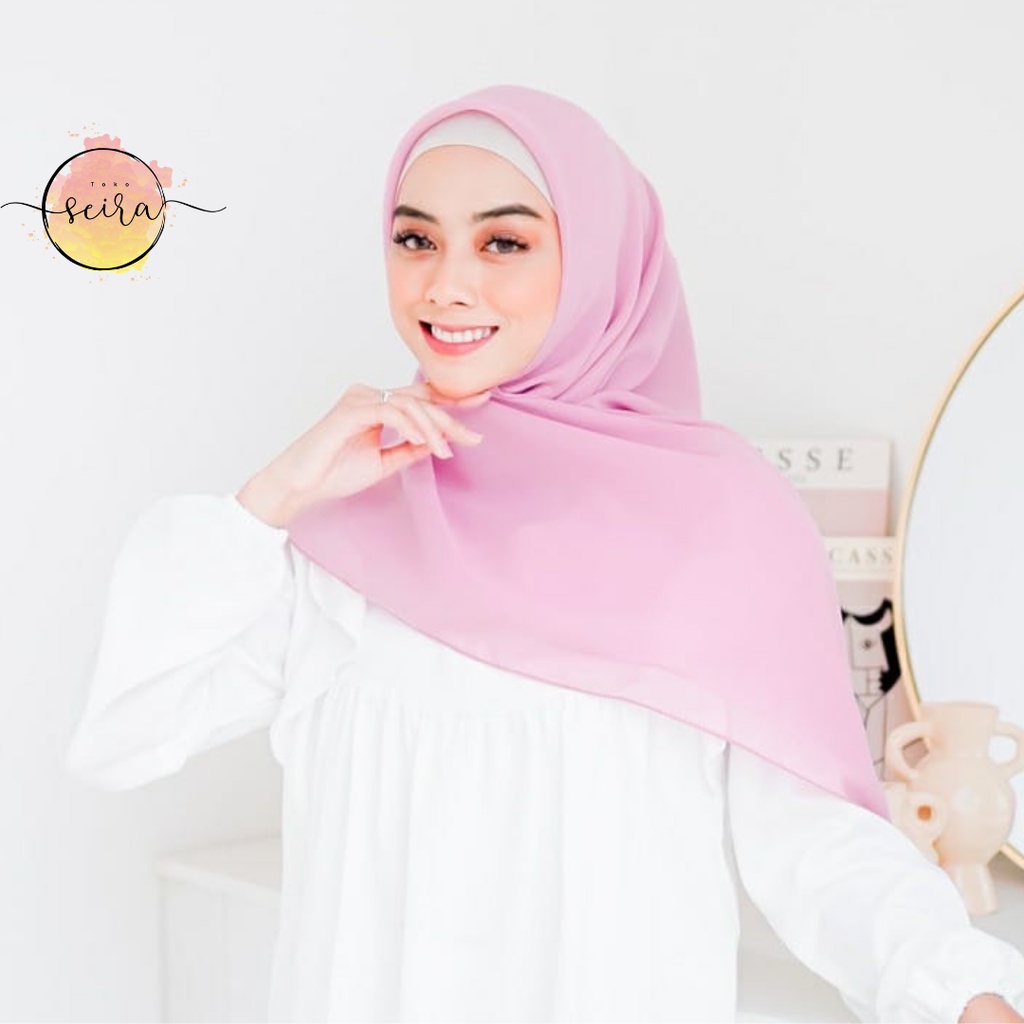 [BISA COD] Bella Square Hijab Segiempat / Kerudung Segi Empat Bella Square / Jilbab Segiempat Bela (Kain Tebal Adem Tidak Menerawang)-Rose Pink