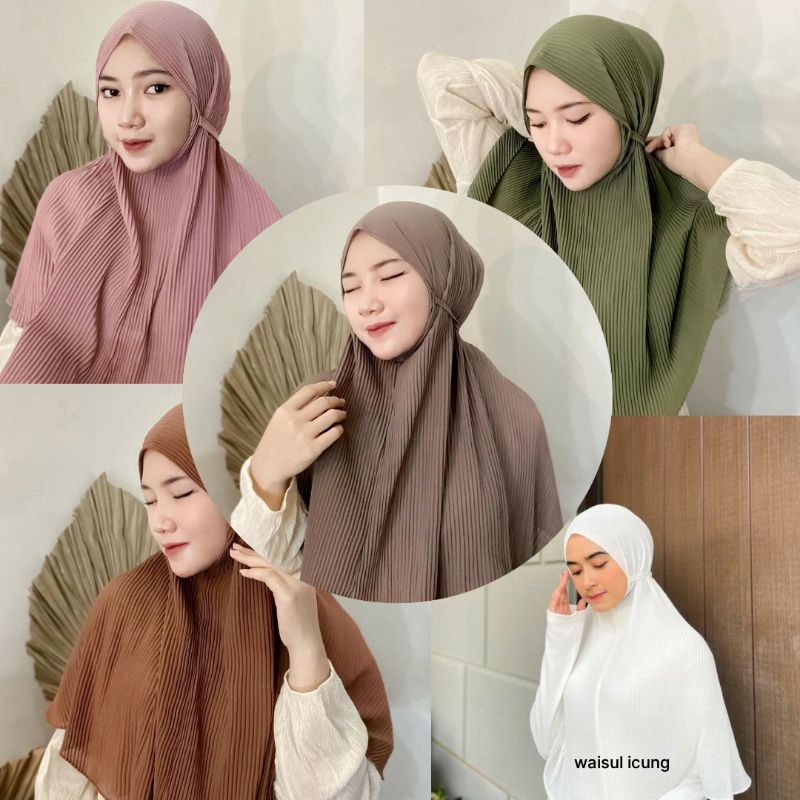 BERGO MARYAM FULL PLISKET SHAWL LIDI PREMIUM TALI INSTAN Jorda