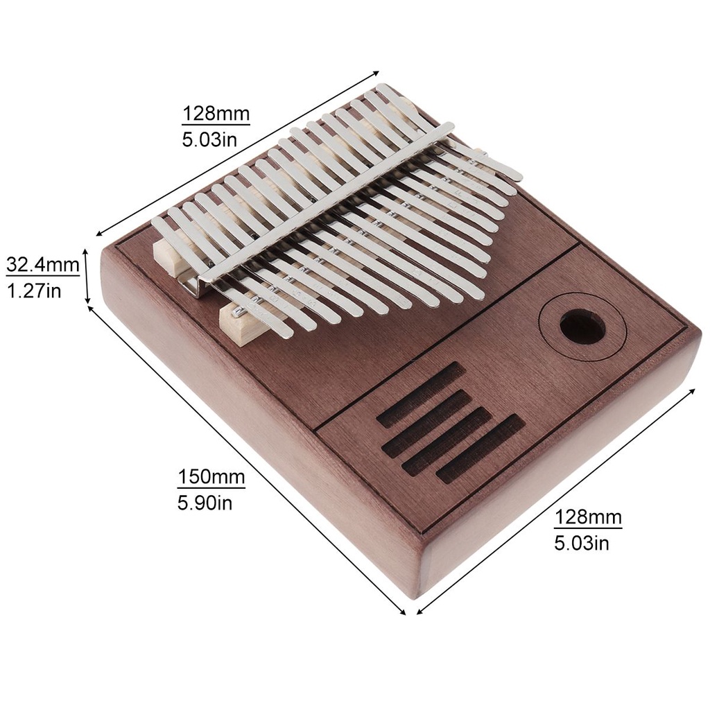 Alat Musik Kalimba Mini 17 Tuts Bahan Kayu Mahoni 2 Warna