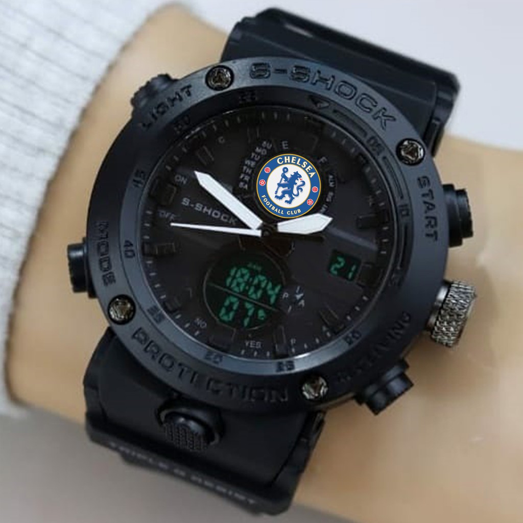 (EXCLUSIVE) Jam Tangan CHELSEA Double Time - FullBlack