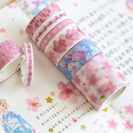 

Flash Sale!! (emi-597) [little_o.id] 10 in 1 Kimono Washi Tape Set / Masking Tape / Selotip Warna