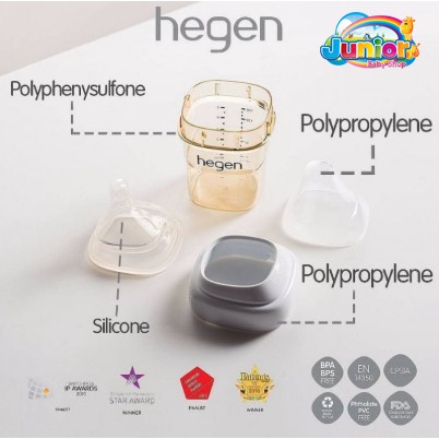 Hegen Pcto Feeding Bottle PPSU 2 Pack 150ml (5oz) / 240ml (8oz)