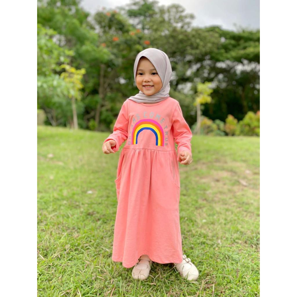 Gamis Anak Ataya Bahan Kaos Gamis Anak Size  2,4,6,8,10 Tahun