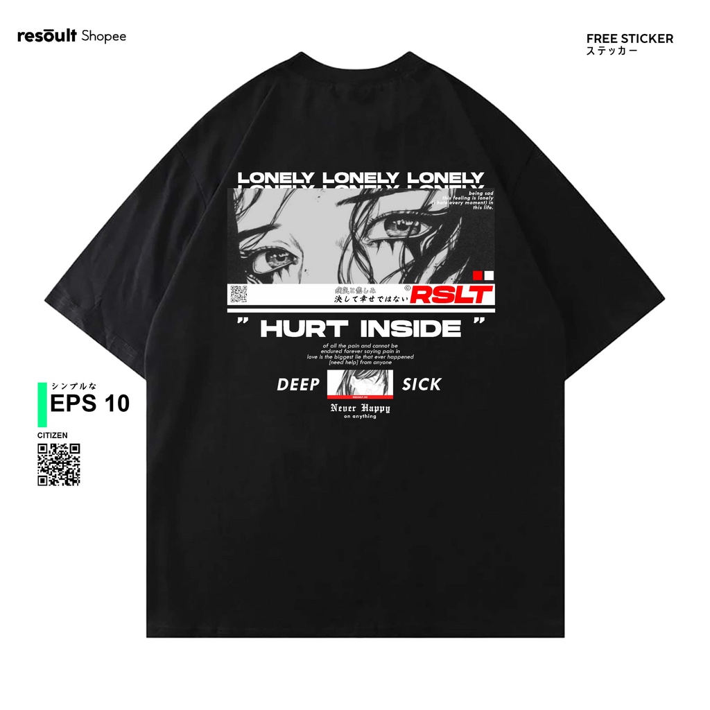 Kaos Hitam Resoult.co - EPS 10 Sadness - Tshirt / Tees Hitam