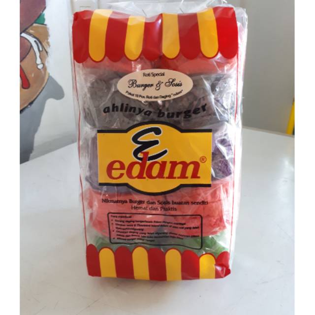 Roti burger pelangi edam