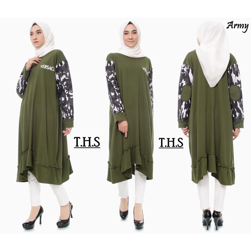 Baju Atasan Tunik  Versace Tunik  Atasan Tunik Muslim Wanita