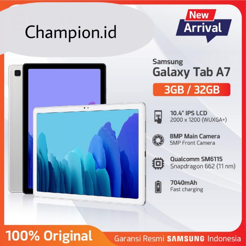 TAB TABLET SAMSUNG A7 A 7 RAM 3GB 3/32 10" 10 INCH GARANSI RESMI 1TH ORIGINAL ASLI NEW BARU GRESS