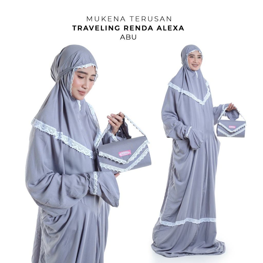 Mukena Terusan Traveling Renda Alexa