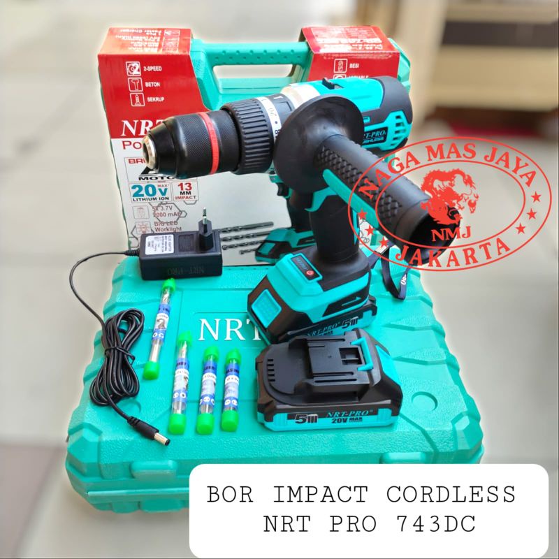 NRT PRO 743 DC CORDLESS IMPACT DRILL BRUSHLESS / BOR TANGAN BATERAI NRT PRO 743DC / BOR CORDLESS BRU