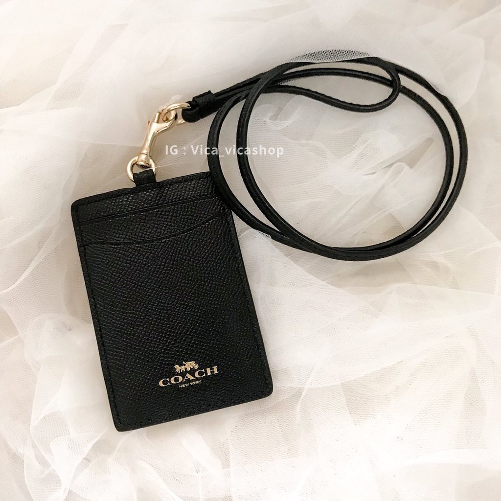 

COACH Lanyard - crossgrain black - ID Wallet Branded Original