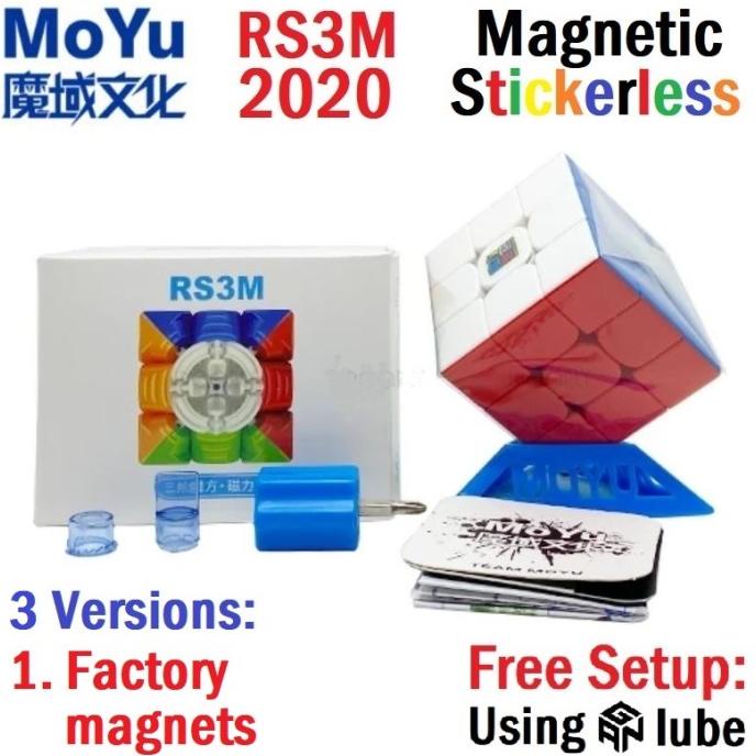 Rubik Moyu RS3M 2020 3x3 RS3 M 3x3x3 Magnetic Stickerless Dulu MF3RS3M
