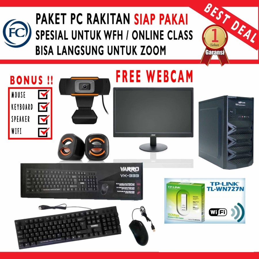 PC OFFICE / ONLINE CLASS / KANTORAN/ OFFICE/ ZOOM RAKITAN SIAP PAKAI