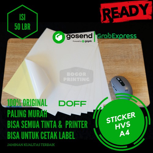 

Kertas Stiker HVS A4 - isi 50 lbr / Kertas Stiker / Sticker HVS Doff