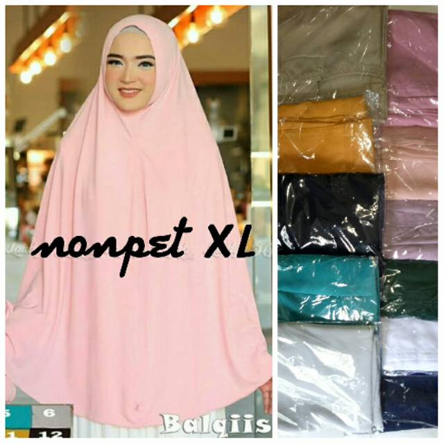 Wolfis jumbo non pet/ jilbab jumbo non per/ jilbab syari non pet XL