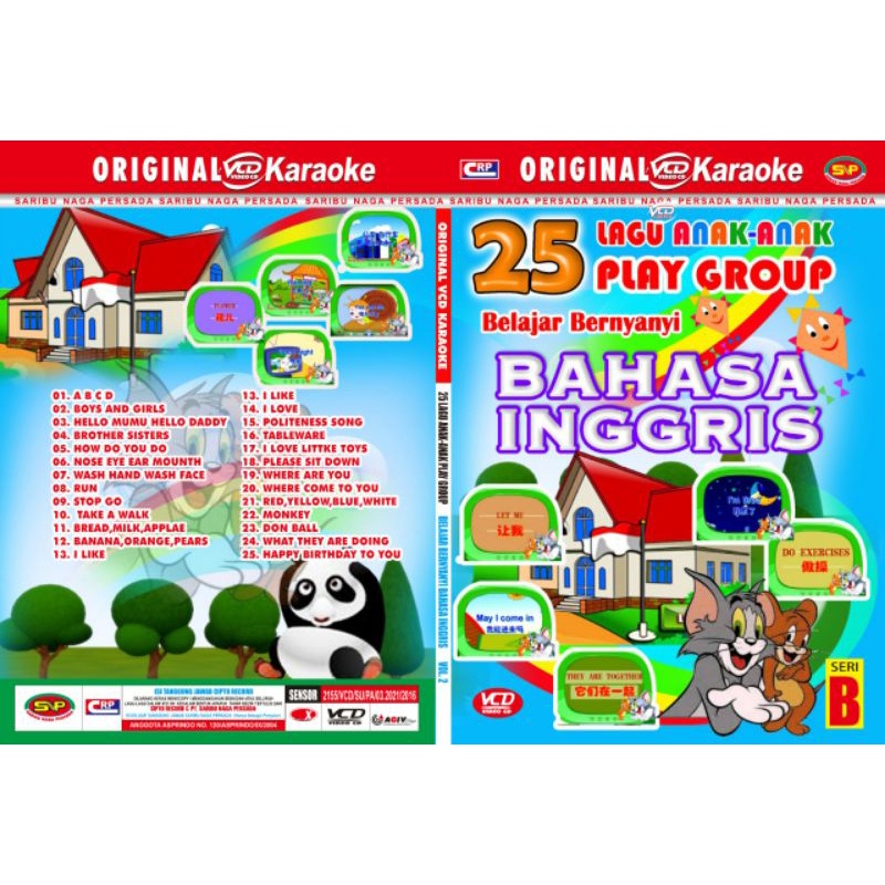 Kaset lagu anak original vcd karaoke 25 lagu play group belajar bernyanyi bahasa inggris B