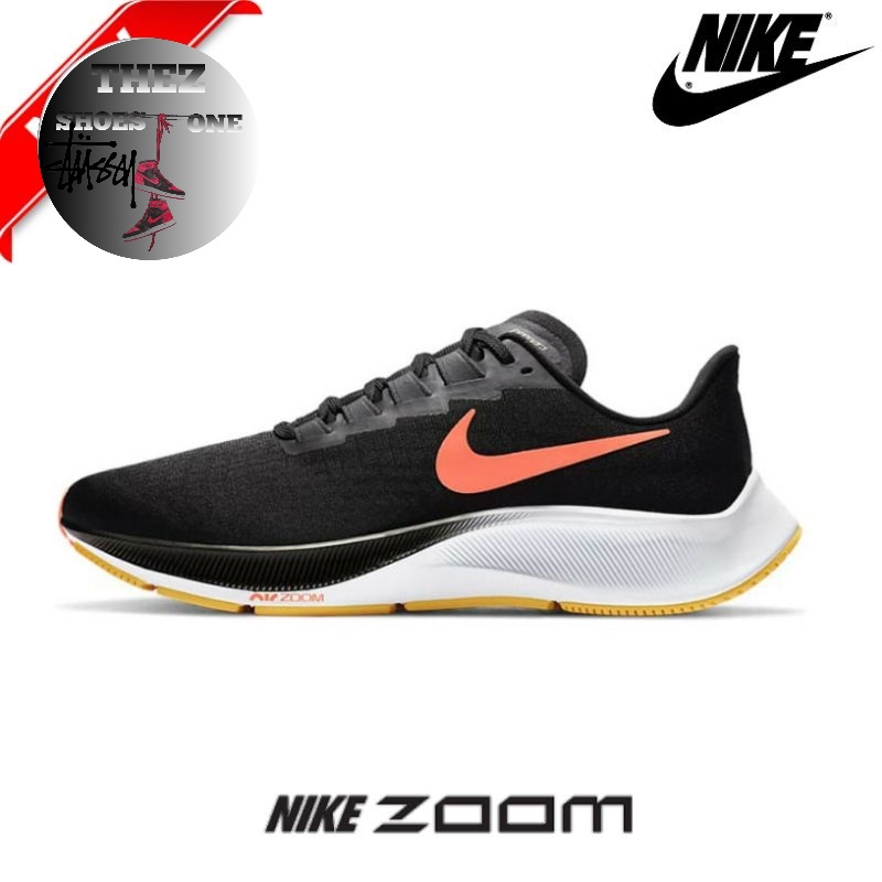 Nike Zoom Pegasus 37 Black Bright Mango Anthracite - 100% ORIGINAL MATERIAL 100% Thez_Shoesone