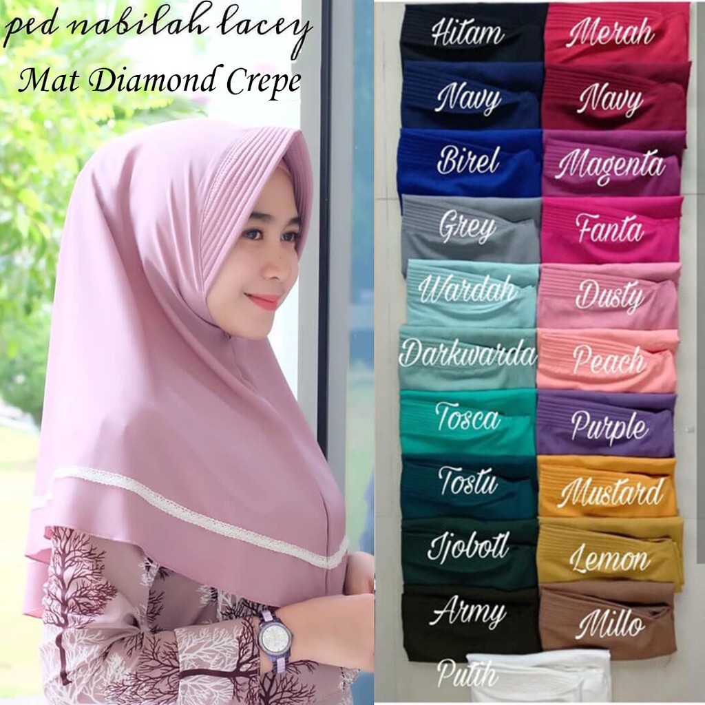 Jilbab Ped Nabilah Lacey Jilbab Instan Renda Tengah Jilbab Ped Nabilah Lacey Jilbab Instan Renda Tengah