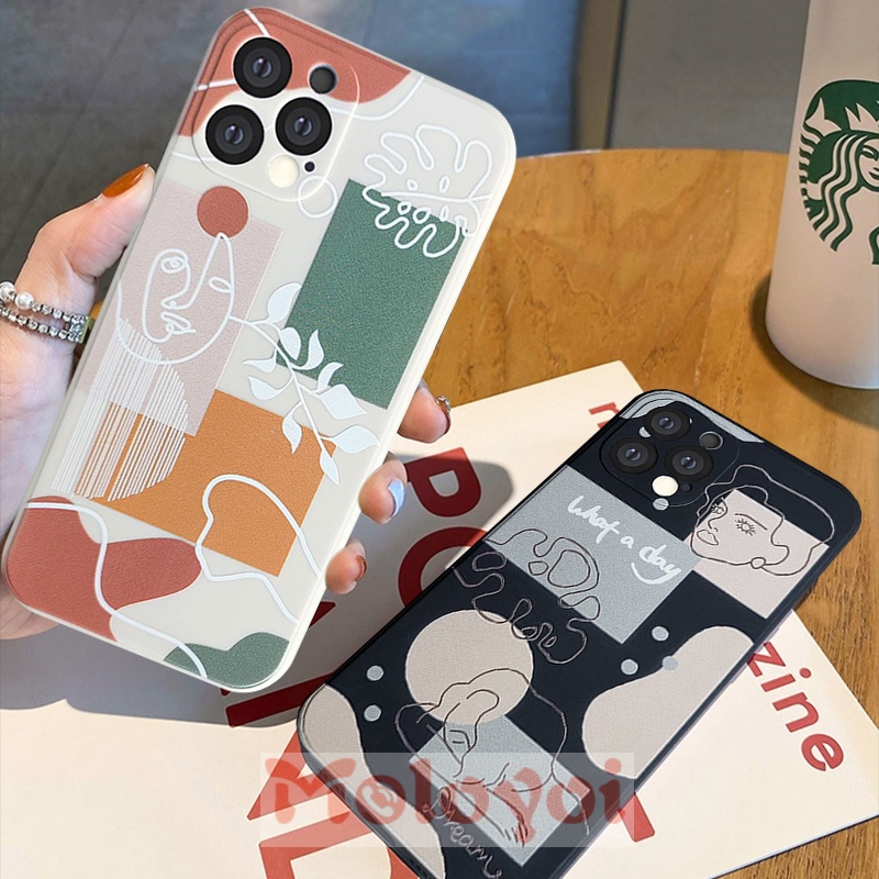 Soft Case Tpu Motif Geometri Untuk Iphone 6 6s 7 8 Plus Iphone 12 11 13 Pro Max X Xr Xs Max Se 2020