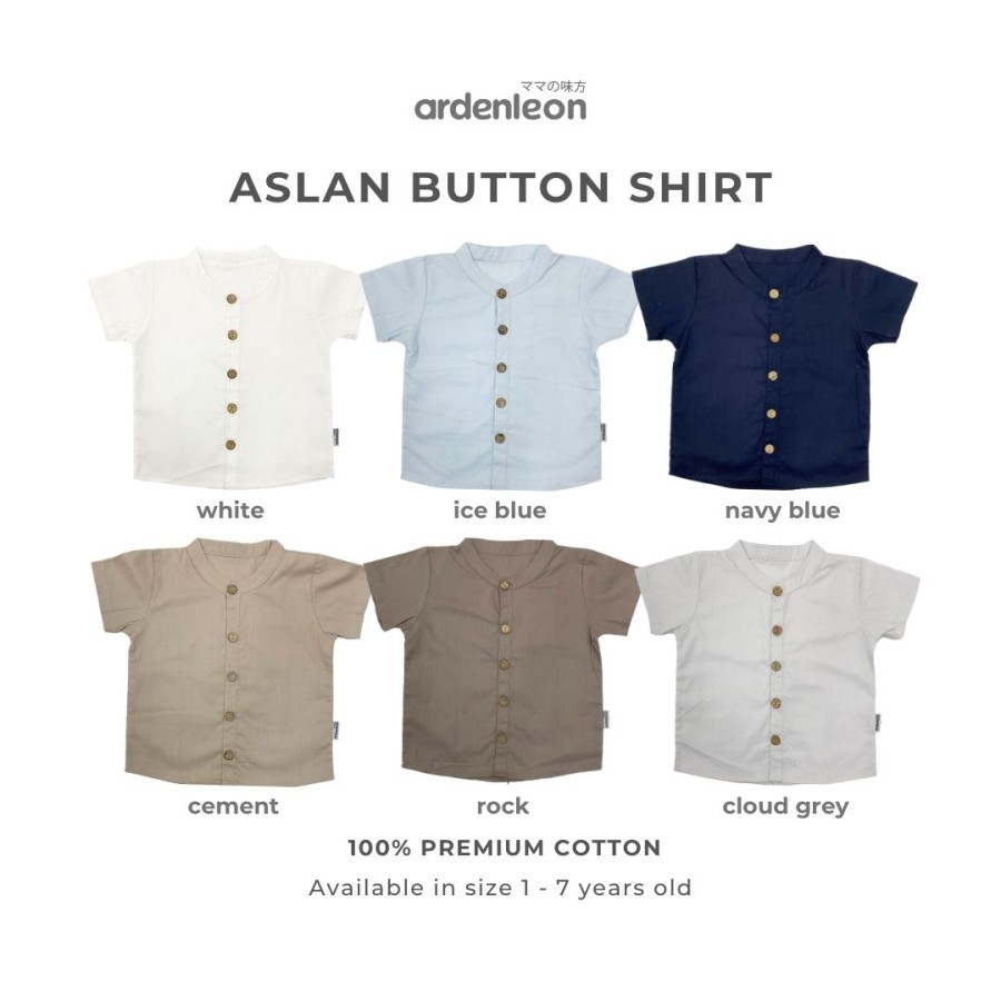 ARDENLEON Boys Aslan Button Shirt Atasan Anak