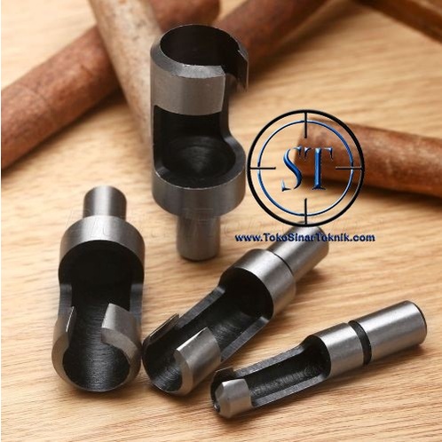 Mata Bor Pembuat Pen Dowel Kayu 4 pcs Cork Drill Bit Plug Round Shank Lubang Skrup Wood Drill Bor Gerinda Grinder Countersink