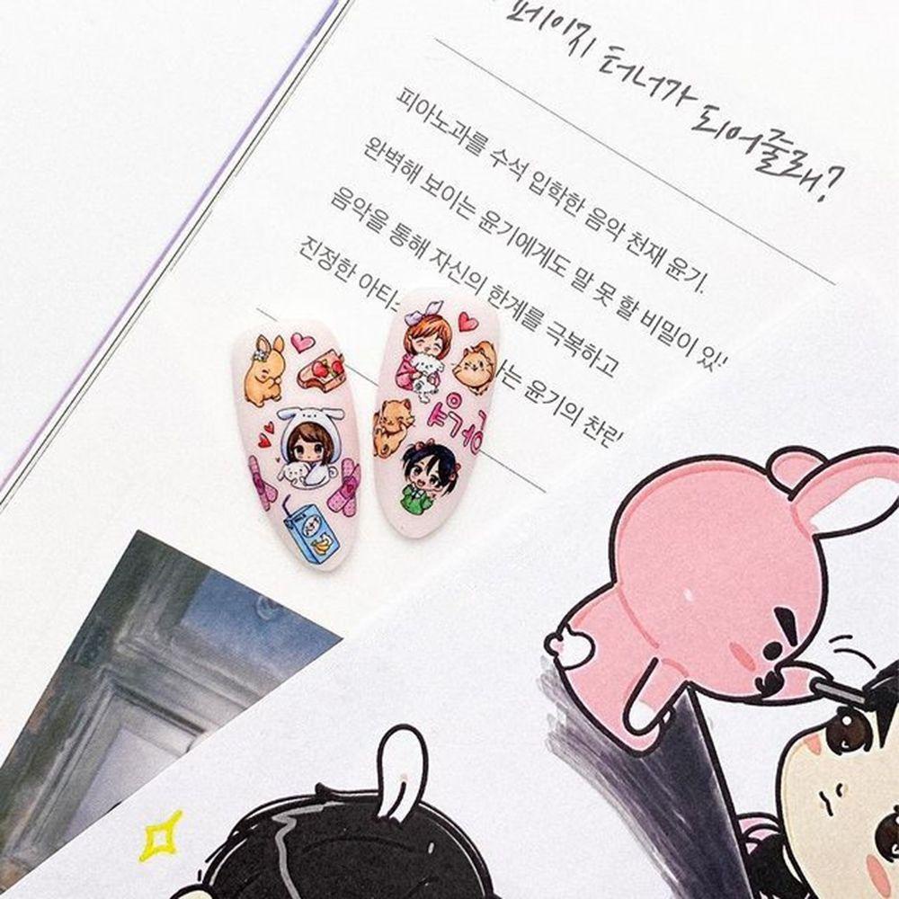 Mxbeauty Kartun Anime Nail Art Stiker Sailor Moon Lucu 1lembar Wanita Putri Salju Powerpuff Gadis Self-Adhesive Manicure Aksesoris Bebek Nail Tips Slider