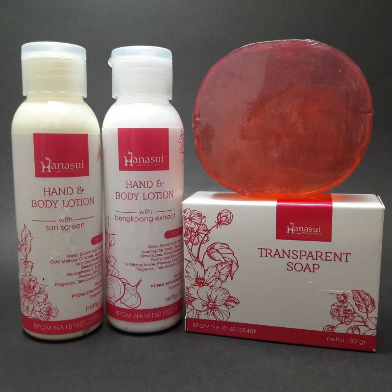 Hanasui Body Care 3 in 1 Original|Paket Body Lotion Hanasui