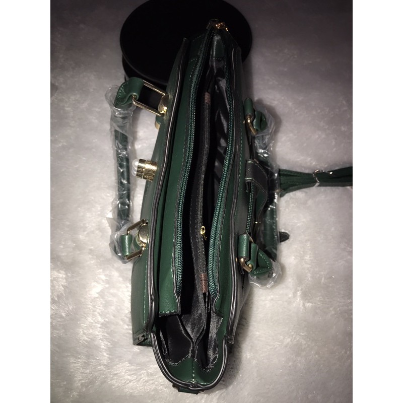 TAS IMPORT HAND BAG + SLING BAG WANITA KOREA TAS PESTA MEWAH ELEGANT GREEN 28CM x 21CM