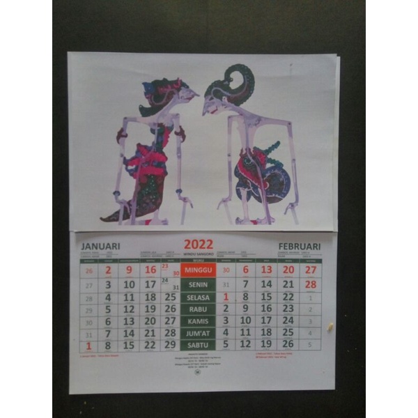 

Kalender Jawa dan Masehi 2022 foto Pewayangan