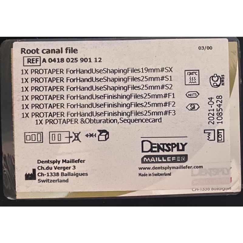 Dentsply Protaper Niti File Universal For Hand Use Treatment