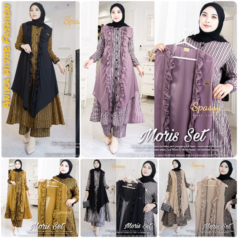 MORIS SET ORIGINAL PRODUK BY SPASSY. SETELAN DRESS MAXY WANITA TERBARU PREMIUM PRODUK BERLABEL