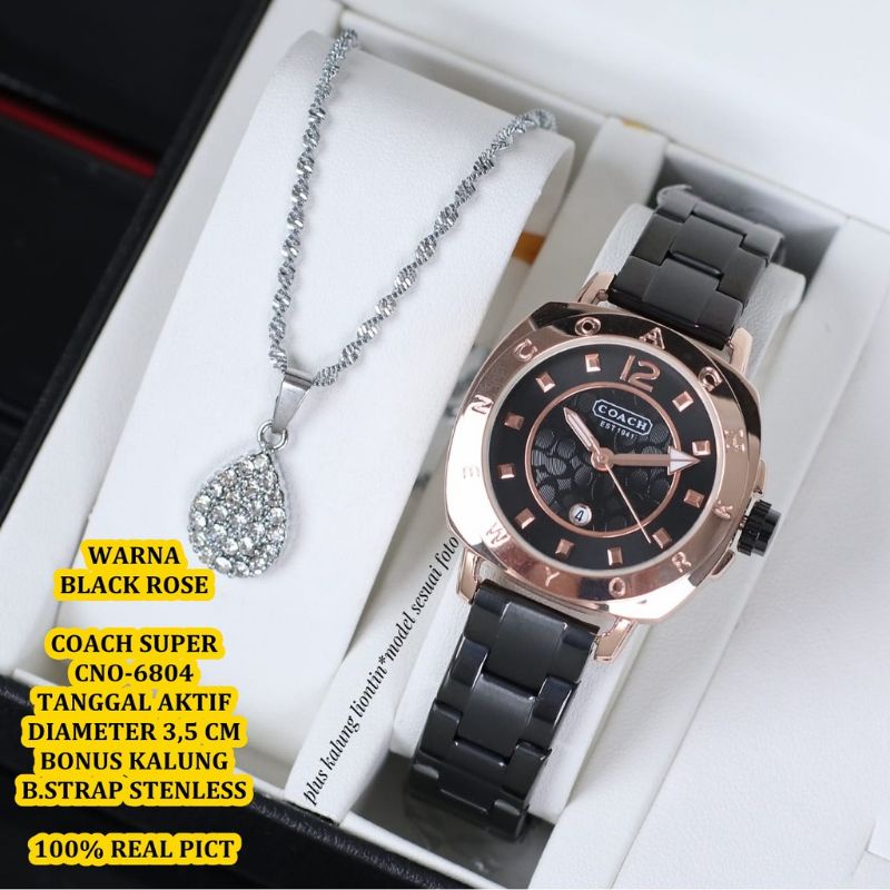 Kesukaan Wanita Best Seller Jam Tangan Wanita Coach Free Kalung Istimewa COD