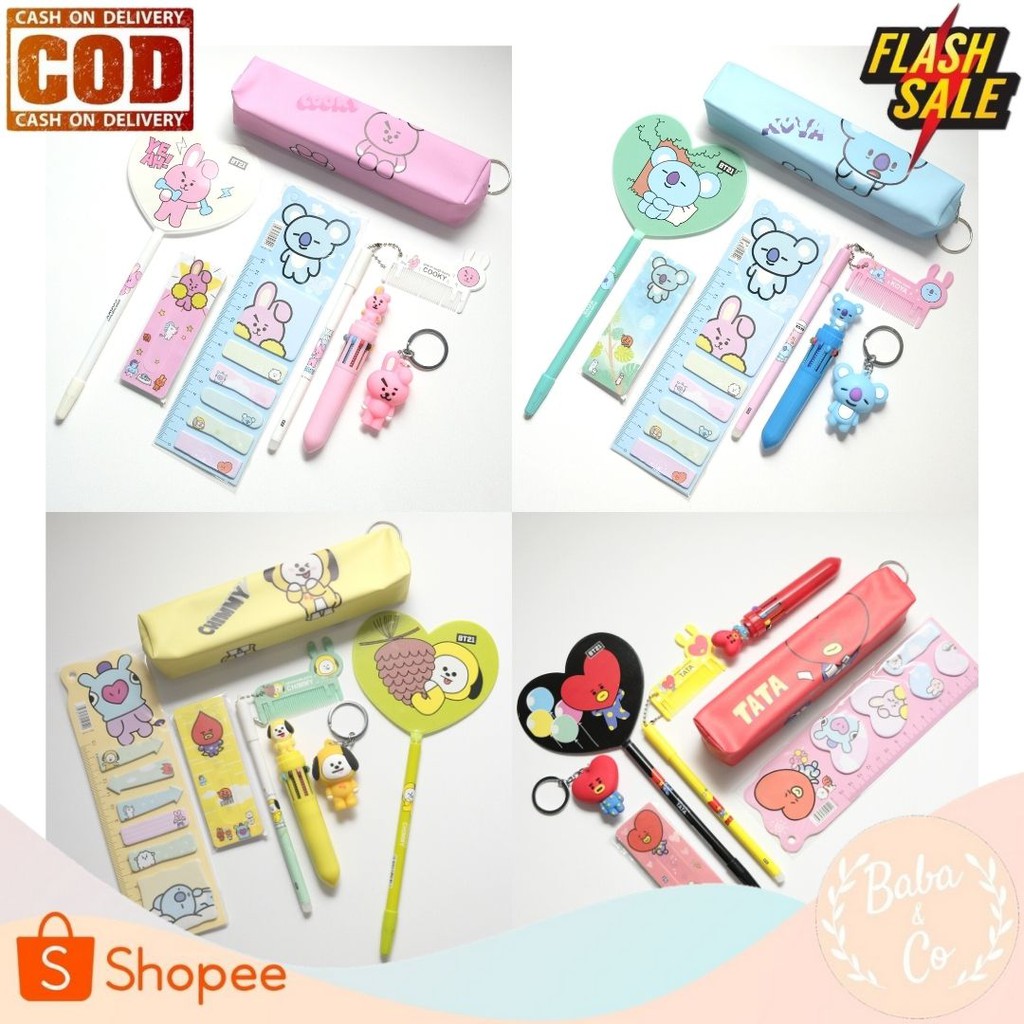 PAKET KOMBO HEMAT PULPEN BT21 FANKIT BTS SERIES BT21 ALAT TULIS MURAH UNIK LUCU BISA COD-1