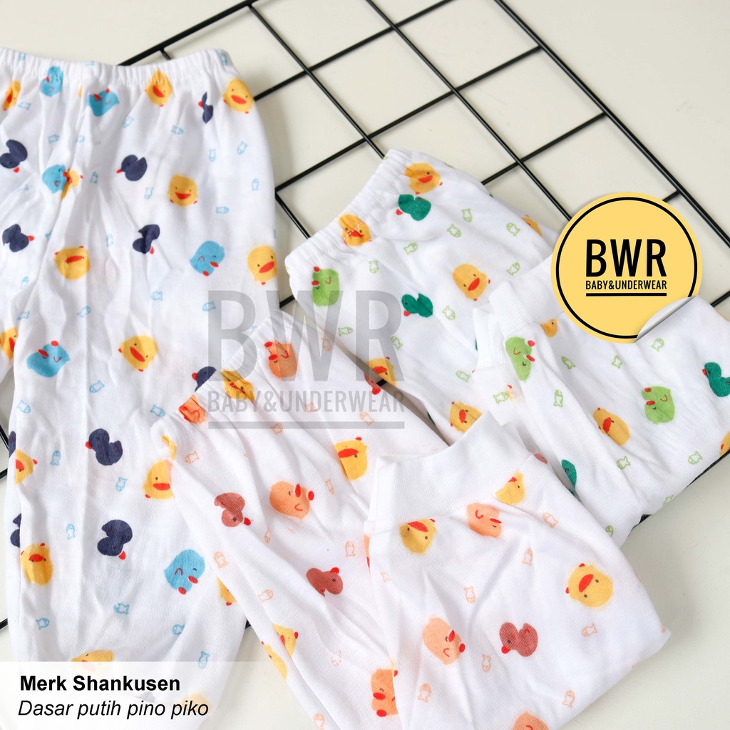 [ 3 Pc ] Celana PANJANG SHANKUSEN Buka Kaki | Celana Bayi NewBorn Motif Pino Piko - Bwr IX